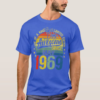 T-shirt Vintage 53 Ans Mai 1969 Décorations 53ème Bir