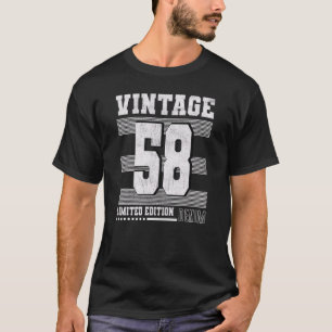 T-shirt Vintage 58 Né En 1958 64 Ans 64ème Anniversaire