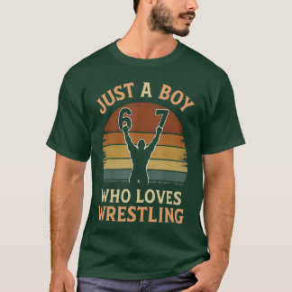 T-shirt Vintage 67 Juste un garçon qui aime la lutte Cadea