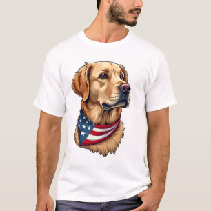 T-shirt vintage à tête de retriever doré patriotiq