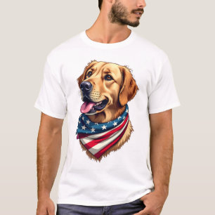 T-shirt vintage à tête de retriever doré patriotiq
