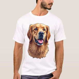 T-shirt vintage à visage de retriever doré patriot