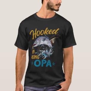 T-shirt Vintage accroché à être Opa drôle de pêche Pères 
