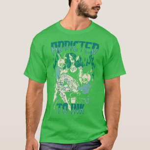 T-shirt Vintage Addicité À L'Encre Tatouages Éffrayants Pr