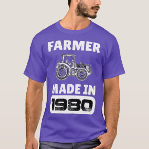 T-shirt Vintage Agriculteur Né En 1980 43 Ans Pères D