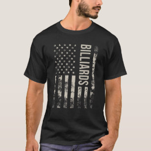 T-shirt Vintage américain Billiards Drapeau T Chemise