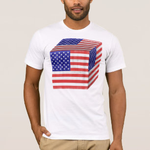 T-shirt vintage American Flag Cube