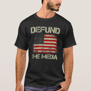 T-shirt Vintage American Flag Defund The Media