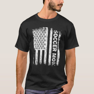 T-shirt Vintage American Flag Soccer Mom Shirt Football Fa