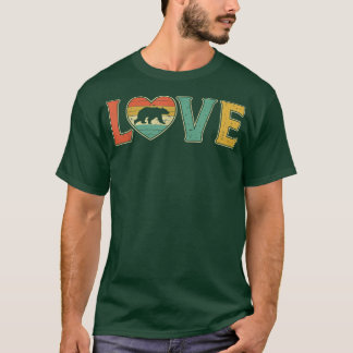 T-shirt Vintage Amour Ours Rétro les années 70 80s Coeur A