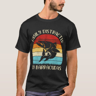 T-shirt Vintage Amoureux De Poisson Barracuda Facilement D