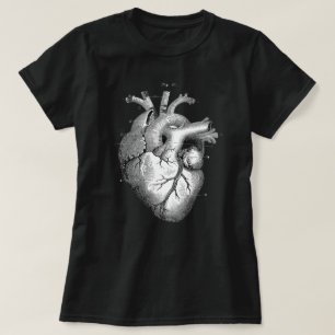 T-shirt vintage Anatomique Coeur Femme Noir