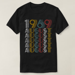 T-shirt Vintage août 1969 Cadeaux d'anniversaire Hommes F