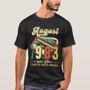 T-shirt Vintage AOÛT 1983 Fait en 1983 37e anniversaire 37