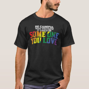 T-shirt Vintage Arc-En-Ciel Soyez Prudent Qui Vous Déteste