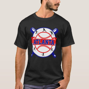T-shirt Vintage Atlanta Cityscape Baseball Homme Femmes