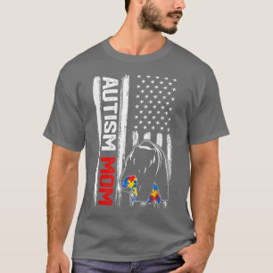 T-shirt Vintage Autisme maman Porter American Flag Sensibi