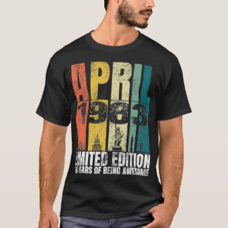 T-shirt Vintage Avril 1983 Cadeaux Anniversaires 38 Ans 38