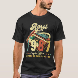 T-shirt Vintage AVRIL 1987 Fabriqué en 1987 33e anniversai