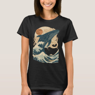 T-Shirt Vintage Baleine Vague Océanique