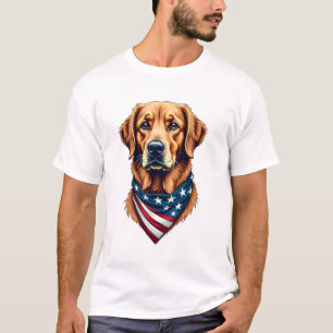 T-Shirt Vintage Bandana Golden Retriever Patriotiq