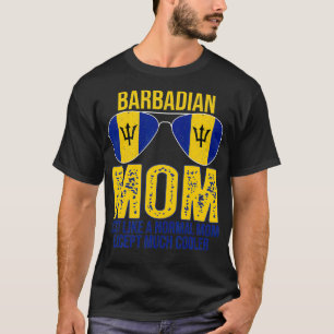 T-shirt Vintage Barbadien Maman Barbade Drapeau Lunettes d