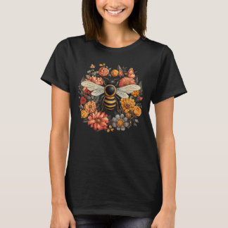 T-shirt vintage Bee and Wild Flowers