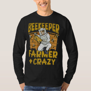 T-shirt Vintage Bees Beekeeper Farmer Crazy Dire