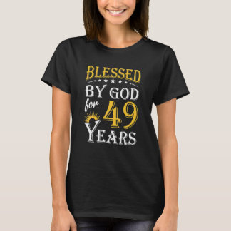T-shirt Vintage béni par Dieu pendant 49 ans heureux 49e