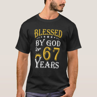 T-shirt Vintage Béni Par Dieu Pendant 67 Ans Heureux 67ème