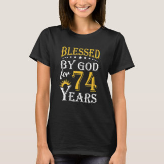 T-shirt Vintage Béni Par Dieu Pendant 74 Ans Heureux 74ème