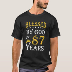 T-shirt Vintage Béni Par Dieu Pendant 87 Ans Heureux 87ème
