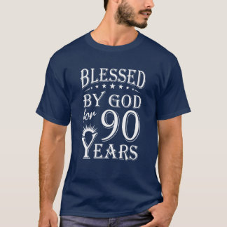 T-shirt Vintage Béni Par Dieu Pendant 90 Ans Heureux 90E B