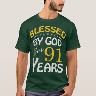 T-shirt Vintage béni par Dieu pour 91 ans Joyeux 91e