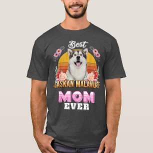 T-shirt Vintage Best Alaskan Malamute Maman Ever Mothers D