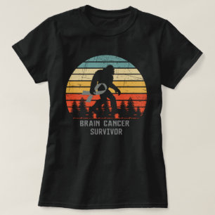 T-shirt Vintage Bigfoot Cerveau Cancer Survivant Gris Ruba