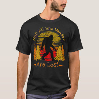 T-shirt Vintage Bigfoot Sasquatch Pas Tous Ceux Qui errent