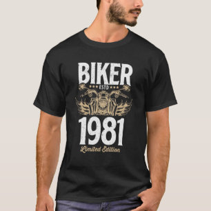 T-shirt Vintage Biker Hommes Moto Femmes Né En 1981