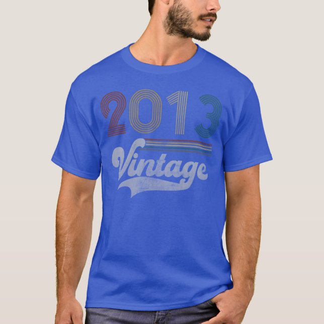 T-shirt Vintage Birthday 2013 boy (Devant)