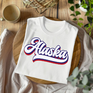 T-shirt Vintage blanc et bleu de l'Alaska
