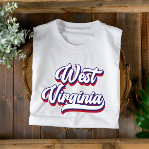 T-shirt Vintage blanc et bleu de Virginie-Occident