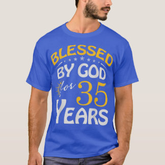 T-shirt Vintage Blessed by God For 35 Years Old Happy 35th