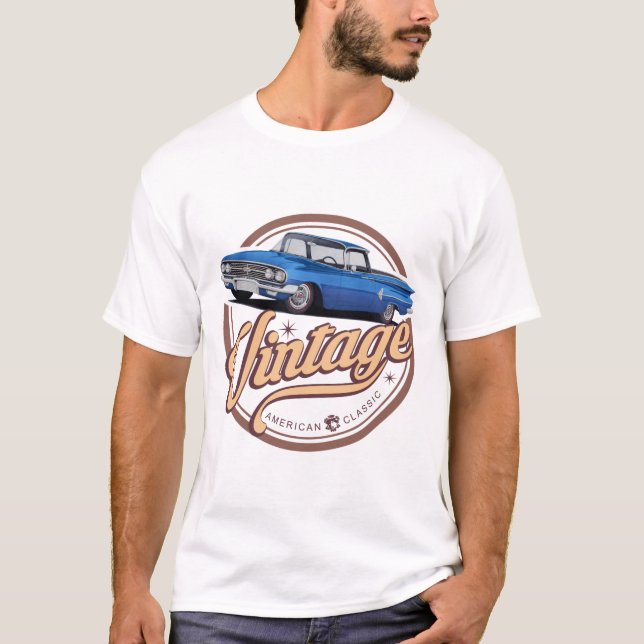 T-shirt Vintage Blue El Camino (Devant)