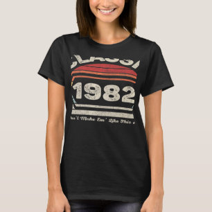 T-shirt Vintage Born In 1982 40th Birthday