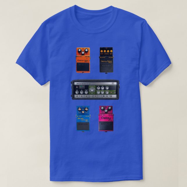 T-shirt Vintage Boss Guitar Pedals Set (Design devant)