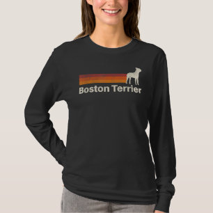 T-shirt Vintage Boston Terrier Retro Maman Papa Chien