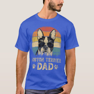 T-shirt Vintage Bostonerrier Papa Amoureux des Chiens Fête