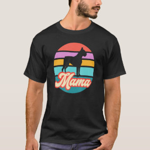 T-shirt Vintage Boxer Mama Chien Maman Fête des Mères Anni
