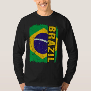 T-shirt Vintage Brazilian Flag Brazil Pride Roots Heritage