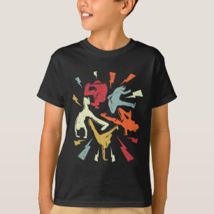 T-shirt Vintage Break Dancing Bboy Poses Hip hop rétro